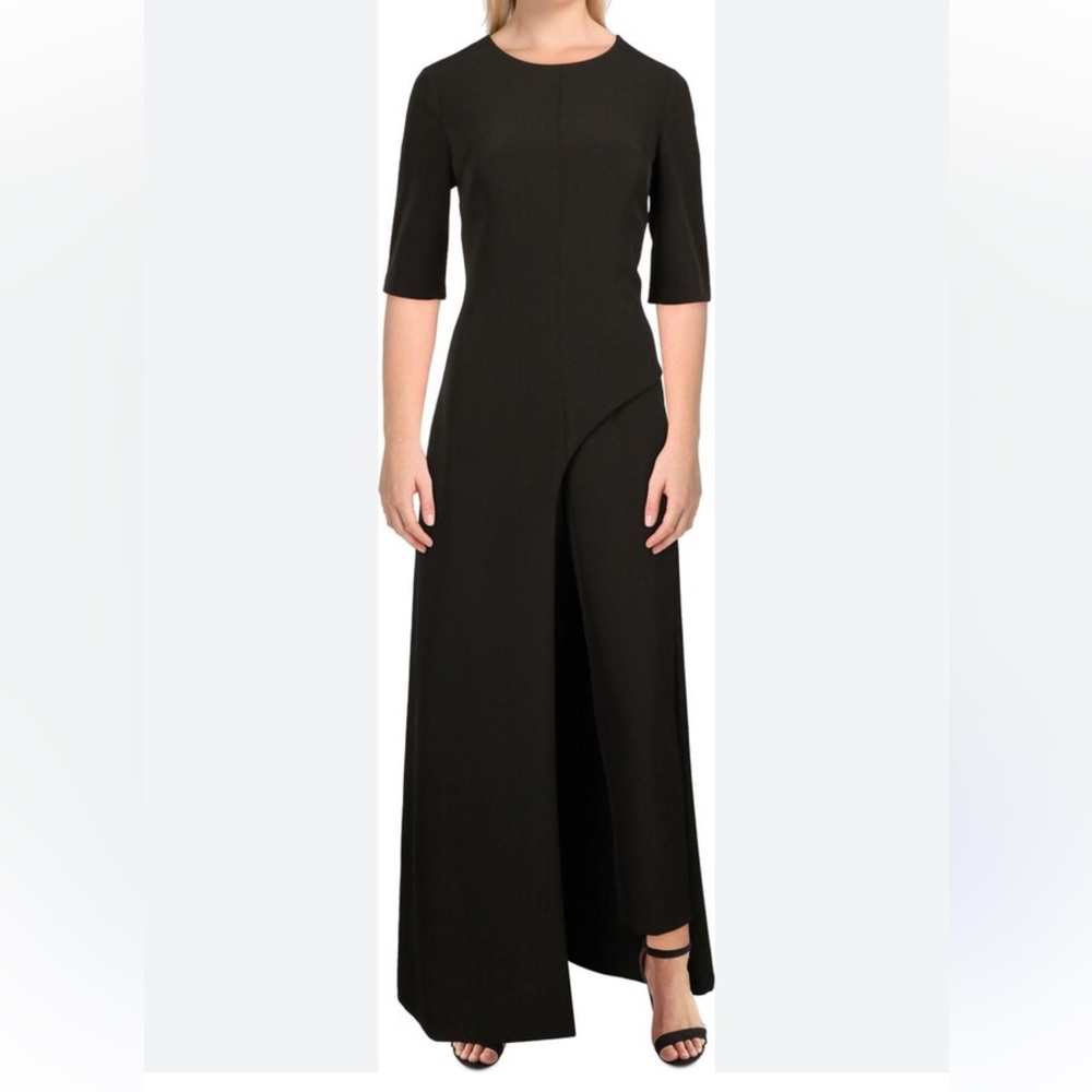Kay Unger Davina Black Classic Skinny Leg Dressy Formal Jumpsuit